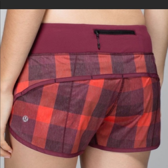 Lululemon run speed shorts red Yama Check - Picture 3 of 4